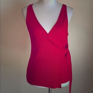 Express Faux Wrap Red Top Sz L